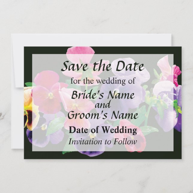 Pastel Pansies Save the Date (Front)