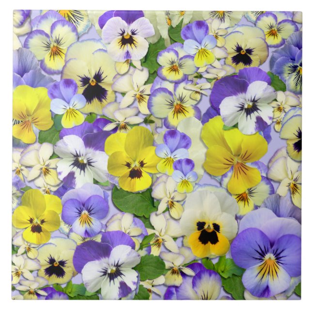 Pastel Pansies Tile (Front)