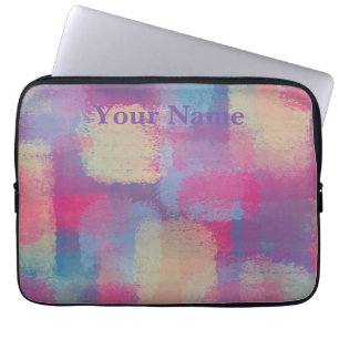 Pastel Patchwork Abstract Design Laptop Sleeve