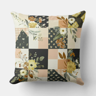 Pastel Patchwork Farmhouse Quilt Pattern Colourful Cushion