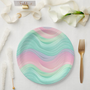Pastel Pattern Paper Plate