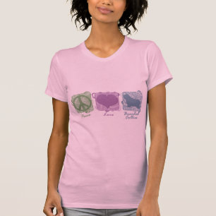 Pastel Peace, Love, and Bearded Collies T-Shirt