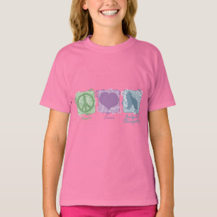 Pastel Peace, Love, and Belgian Sheepdogs Child's T-Shirt