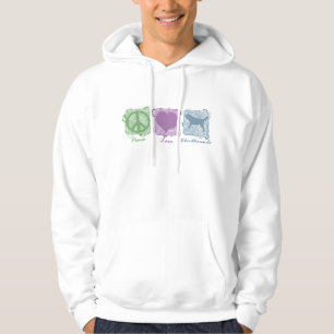 Pastel Peace, Love, and Bloodhounds Hoodie