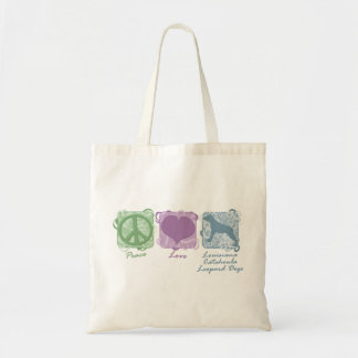 Pastel Peace, Love, and Catahoula Leopard Dogs Tote Bag
