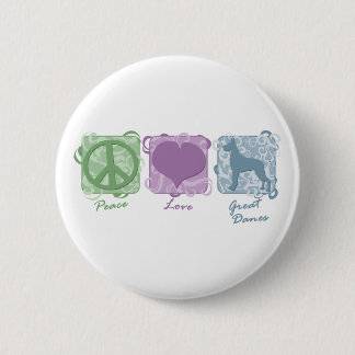Pastel Peace, Love, and Great Danes 6 Cm Round Badge