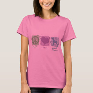 Pastel Peace, Love, and Great Danes T-Shirt