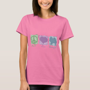 Pastel Peace, Love, and Samoyeds T-Shirt