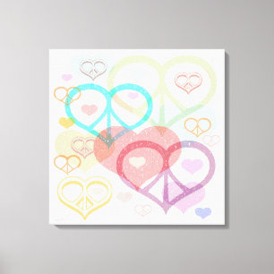 Pastel Peace & Love Canvas Print