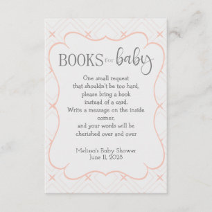 Pastel Peach and Cream Geometric Books for Baby Enclosure Card