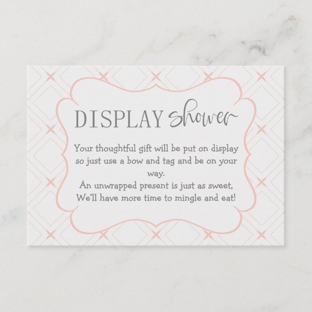 Pastel Peach and Cream Geometric Display Shower Enclosure Card (Front)