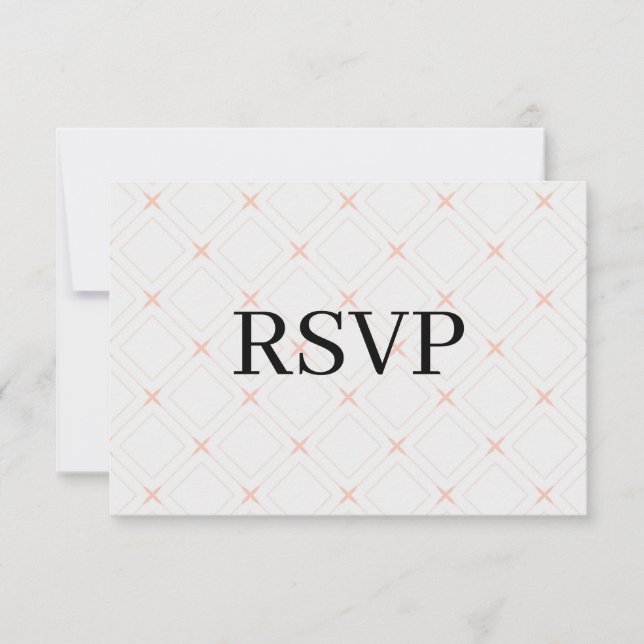 Pastel Peach and Cream Geometric RSVP Card (Front)