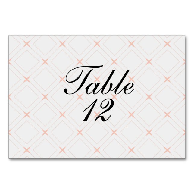 Pastel Peach and Cream Geometric Table Number (Front)