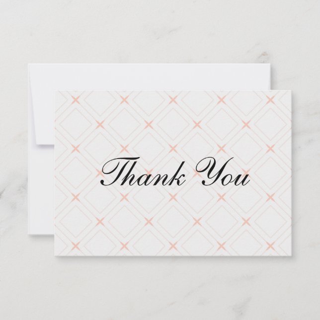Pastel Peach and Cream Geometric Thank You Card (Front)