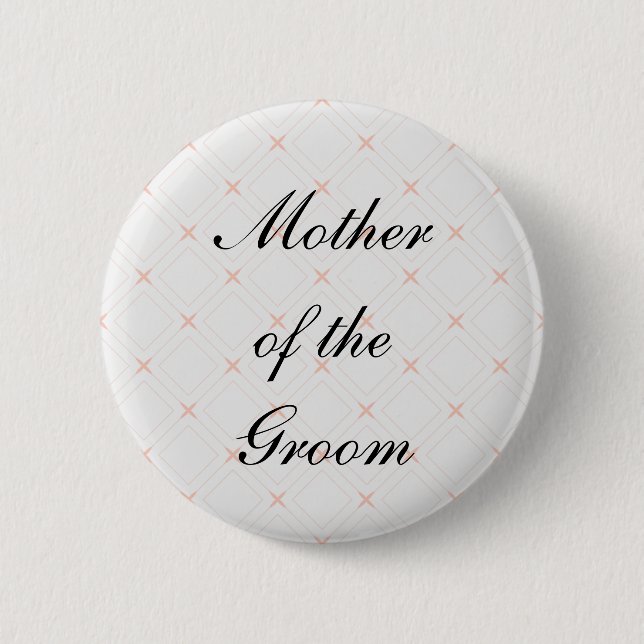 Pastel Peach and Cream Mother of the Groom 6 Cm Round Badge (Front)