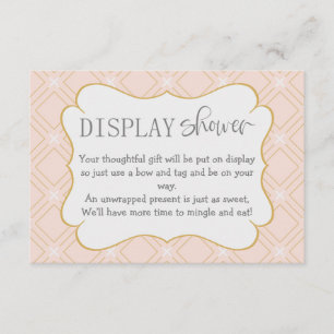 Pastel Peach and Gold Geometric Display Shower Enclosure Card
