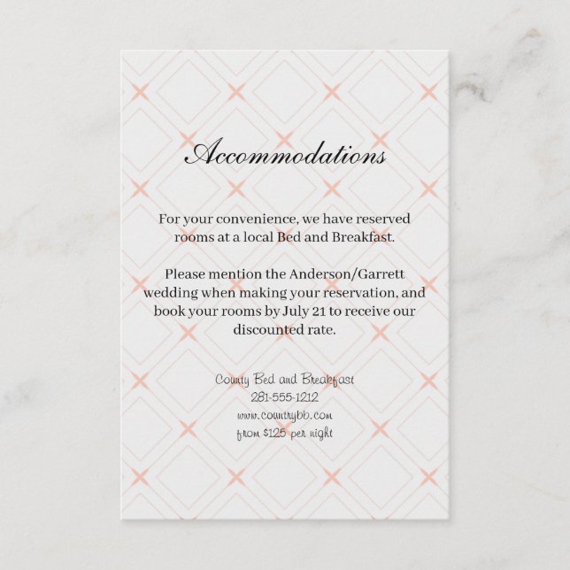 Pastel Peach and Gold Geometric Enclosure Card (Front)