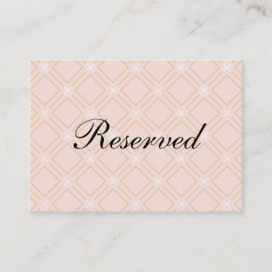 Pastel Peach and Gold Geometric Place Card