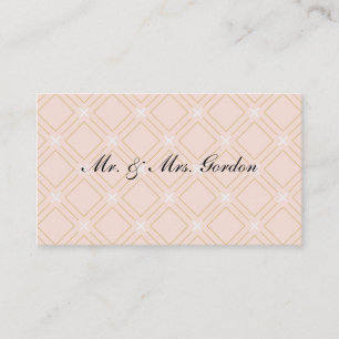 Pastel Peach and Gold Geometric Place Card