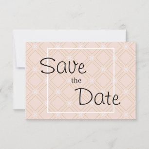 Pastel Peach and Gold Geometric Save The Date