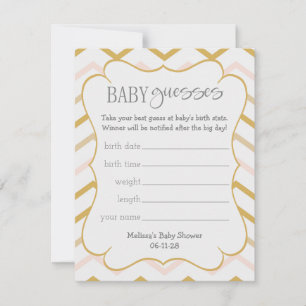 Pastel Peach and Gold Zig Zag Baby Guesses