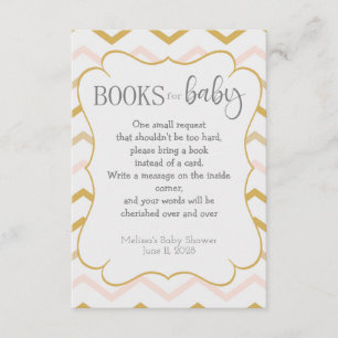 Pastel Peach and Gold Zig Zag Books for Baby Enclosure Card