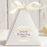 Pastel Peach and Gold Zig Zag