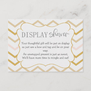Pastel Peach and Gold Zig Zag Display Shower Enclosure Card