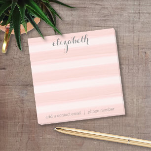Pastel Peach and Grey Stationery Suite for Women Post-it Notes