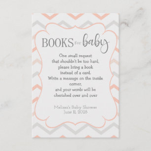 Pastel Peach and Grey Zig Zag Books for Baby Enclosure Card