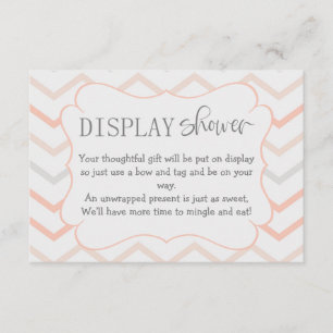 Pastel Peach and Grey Zig Zag Display Shower Enclosure Card