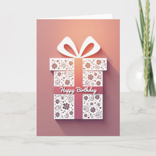 Pastel Peach Birthday Card