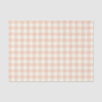 Pastel Peach Gingham Buffalo Check Plaid Pattern  
