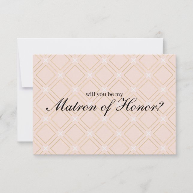 Pastel Peach Gold Will You Be My Matron of Honour (Front)