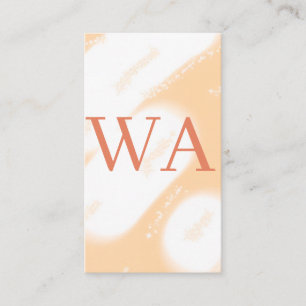 Pastel peach orange white monogram retro bold name business card