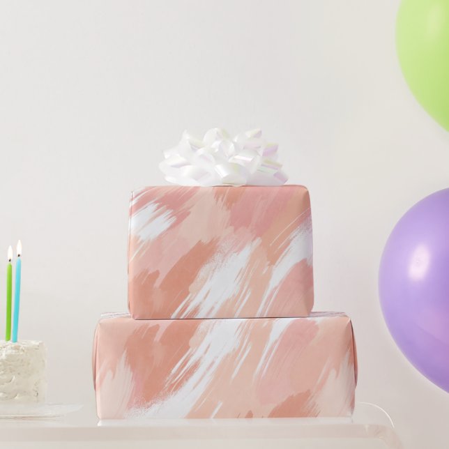 Pastel Peach Pink Soft Blend Abstract Pattern Wrapping Paper (Party Gifts)