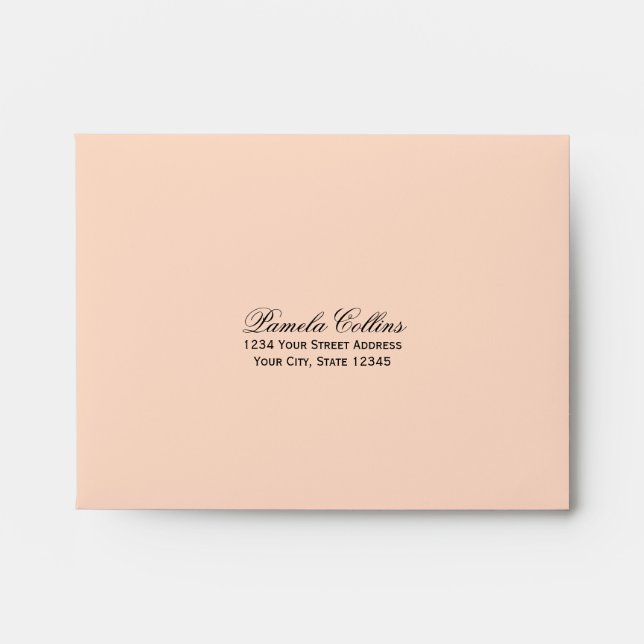 Pastel Peach Pre-Addressed RSVP Envelope (Front)