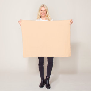 Pastel Peach Solid Colour Classic Elegant Fleece Blanket