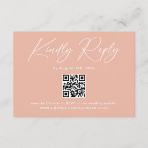 Pastel Peach Sunset Wedding RSVP Enclosure Card