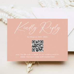 Pastel Peach Sunset Wedding RSVP Enclosure Card