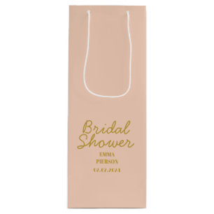 Pastel Peachy Favour gift Bridal Shower Wine Gift Bag