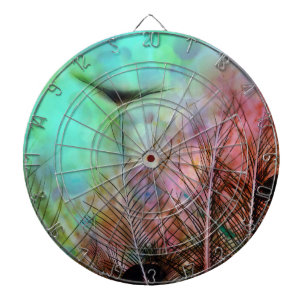 Pastel Peacock Feathers Dartboard