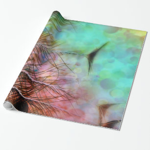 Pastel Peacock Feathers Wrapping Paper
