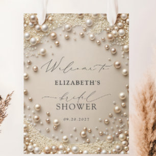 Pastel Pearls with Diamonds Bridal Shower Welcome Poster