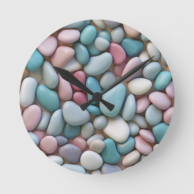 Pastel Pebbles Wall Clock (Front)