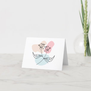 Pastel Pencil Flower Drawing Folded Thank You Card
