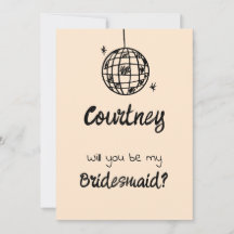 Pastel Penmanship Bridesmaid Invitation Apricot