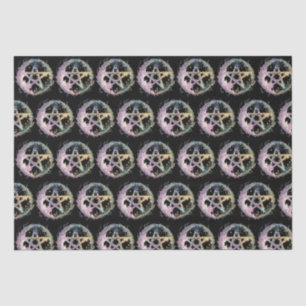 Pastel Pentagram Witchcraft Black Halloween Tissue Paper