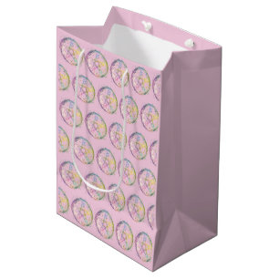 Pastel Pentagram Witchcraft Light Pink Halloween Medium Gift Bag