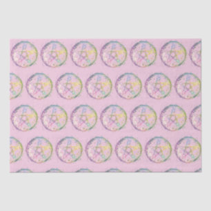 Pastel Pentagram Witchcraft Light Pink Halloween Tissue Paper